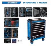 Набор инструментов BASTION в синей тележке, 204 предмета KING TONY 9SQ31-100MR