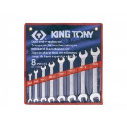 Набор рожковых ключей,  8 предметов king tony 1108mr