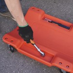 Лежак ремонтный подкатной, пластиковый, красный WDK-84068R