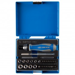 Набор вставок (бит) 1/4, PH, PZ, Hex, Torx, Slotted, 39 предметов KING TONY 2539MRV04