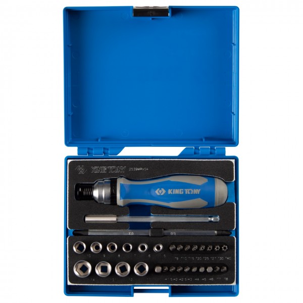 Набор вставок (бит) 1/4, PH, PZ, Hex, Torx, Slotted, 39 предметов KING TONY 2539MRV04