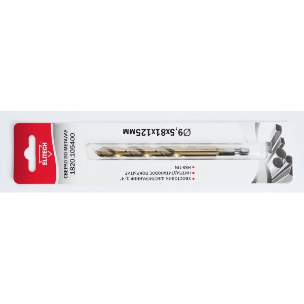 Сверло 9.5х125 HSS-G+TiN HEX1/4' 1820.105400 193831