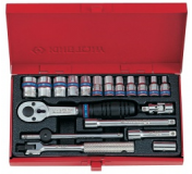 Набор торцевых головок с принадлежностями 1/4 двенадцатигранные, 19 предметов king tony 2021mr