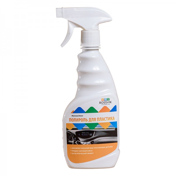 Полироль пластика (матовый блеск) серия V "Rossvik" 500 мл 013014