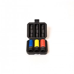 ST134 Набор головок ударных глубоких тонкостенных ROSSVIK 1/2", 17,19,21мм с цветной пластиковой вту