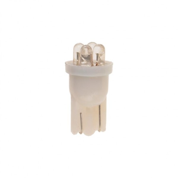 Автолампа T10W (W2,1x9,5d) 4 LED WHITE 6000K 28лм   12V MEGAPOWER /10 /100 M-10313W