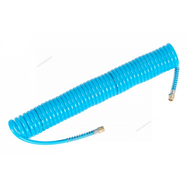 Шланг воздушный спиральный ПУ диам. 6х8мм, 6 м NORDBERG HS0606PU