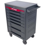 Тележка инструментальная 7 полок с набором инструментов, металлическая столешница OPT-717M