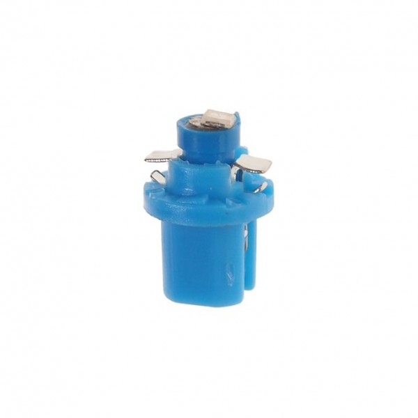 Автолампа T5 (W2*4.6d с патроном B8.5d) 1 SMD 3528  BLUE 2лм   12V MEGAPOWER /10 /100 M-50213B