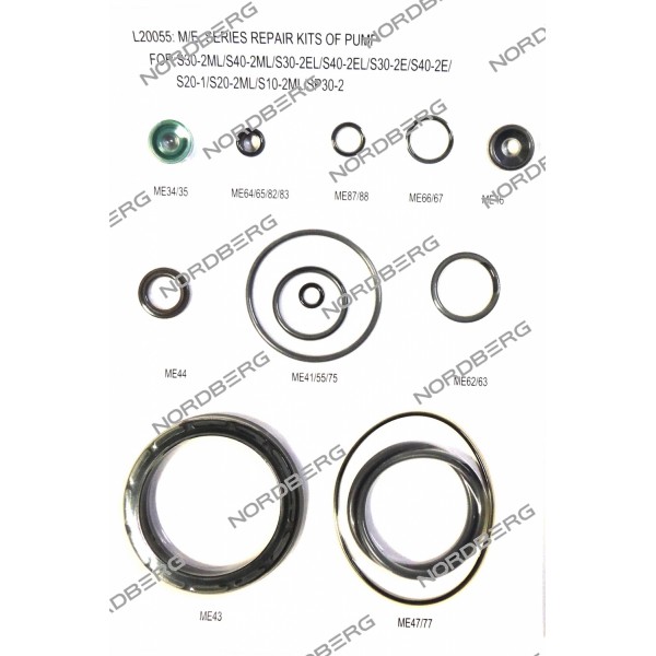 ЗАПЧАСТЬ РЕМКОМПЛЕКТ ПНЕВМОНАСОСА PK для домкрата N402 NORDBERG 000003769