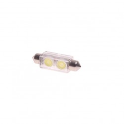 Автолампа C10W (SV8,5) 2 SMD 7080 WHITE 6000K 41мм 120лм 12V MEGAPOWER /10 /100 OLD