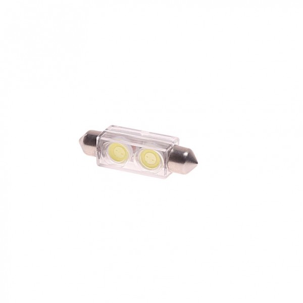 Автолампа C10W (SV8,5) 2 SMD 7080 WHITE 6000K 41мм 120лм 12V MEGAPOWER /10 /100 OLD M-85185W