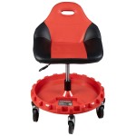 Стул рабочий с лотком для инструмента, мягким покрытием и спинкой WDK-86012