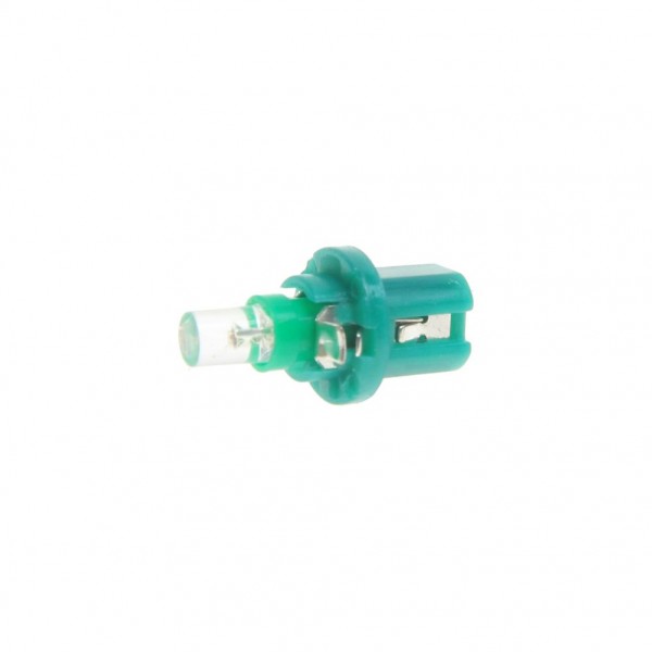 Автолампа T5 (W2*4.6d с патроном B8.5d) 1 LED CONE  GREEN 4лм   12V MEGAPOWER /10 /100 M-50212G
