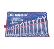 Набор комбинированных ключей, 5/16-1-1/4, 14 предметов KING TONY 1214SR