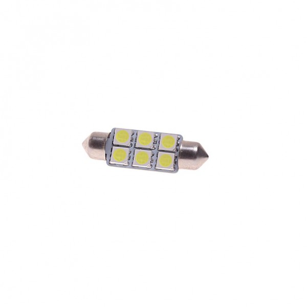 Автолампа C10W (SV8,5) 6 SMD 5050 WHITE 6000K 39мм 120лм   12V MEGAPOWER /10 /100 M-85181W