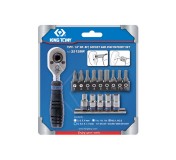 Набор вставок (бит) и головок с трещоткой 1/4, Torx, Hex, PH, 15 предметов KING TONY 2515MR