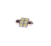Автолампа C10W (SV8,5) 6 SMD 5050 WHITE 6000K 31мм 120лм   12V MEGAPOWER /10 /100