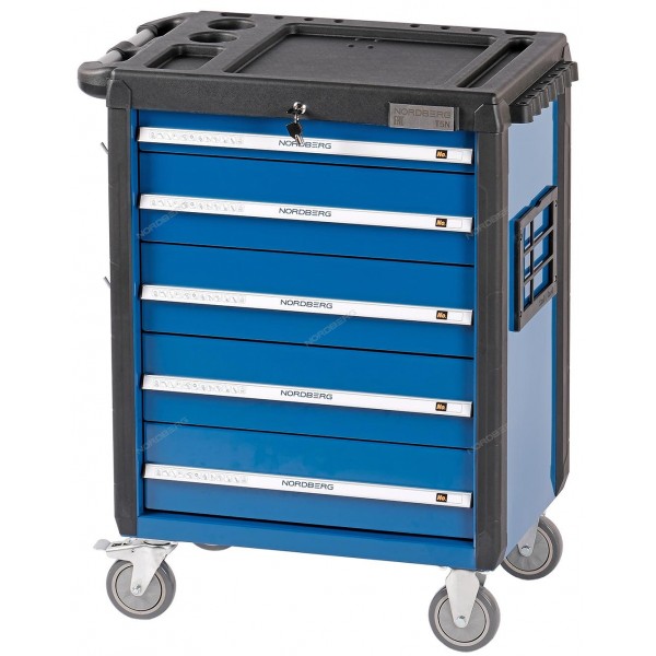 Тележка инструментальная, 5 выдвижных ящиков, синяя NORDBERG T5N(B)