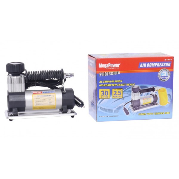 Компрессор  поршневой 100PSI (30л/мин, 12А) удлиненный шланг, в сумке 12V MEGAPOWER /1/12 HIT M-19010