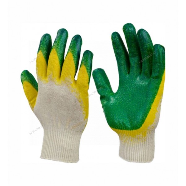 Перчатки х/б с двойным латексным покрытием ЛЮКС, р.8, 13 класс вязки Россия CT25l2_LUX8