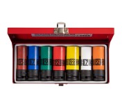 Набор глубоких ударных торцевых головок 1/2, шестигранные, 15-22 мм, 7 предметов KING TONY 44907MP