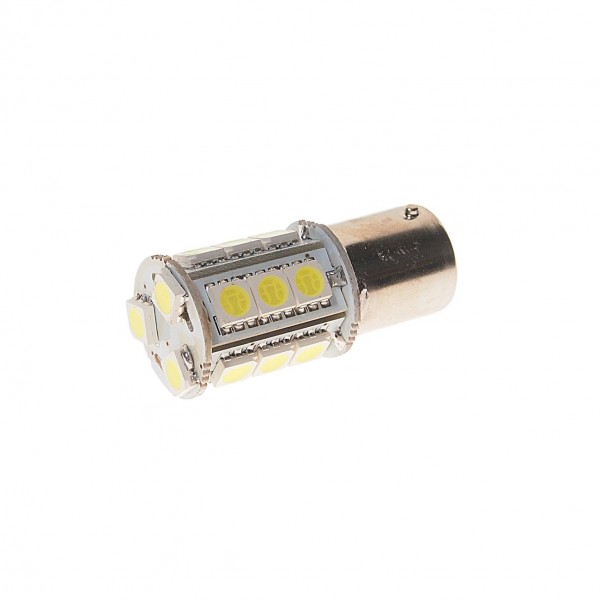 Автолампа P21W (BA15s) 18 SMD 5050 WHITE 6000K 260лм  24V MEGAPOWER /10 /100 M-56281W-24