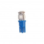 Автолампа T10W (W2,1x9,5d) 5 SMD 5050 BLUE 30лм 12V MEGAPOWER /10 /100 OLD M-10714B