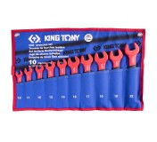 Набор рожковых диэлектрических ключей, 10-22 мм, чехол из теторона, 10 предметов KING TONY 12FVE10MRN