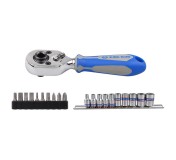 Набор вставок (бит) и головок с трещоткой 1/4, Torx, Hex, PH, 21 предметов KING TONY 2501MR