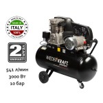 Масляный поршневой компрессор с ременным приводом: 541 л/мин, 10 бар; 380В/3.0 кВт, 100 л WDK-91054