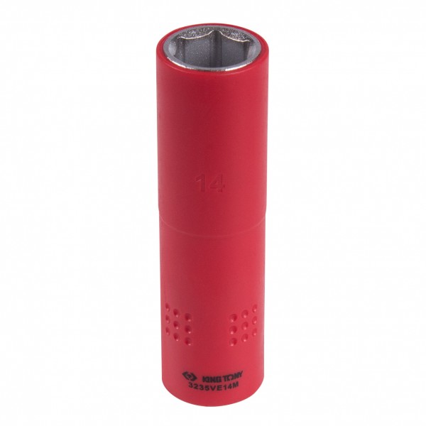 Головка торцевая глубокая диэлектрическая шестигранная 3/8, 14 мм KING TONY 3235VE14M