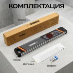 Уровень-угломер электронный с лазером и магнитами TECHNICOM , 2 дисплея, боковой и верхний, автокалибровка, автоотключение, 40 см TC-LA907
