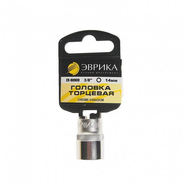 Головка торцевая 14мм 3/8" 6-гранная L=30мм (с держателем) ЭВРИКА  1/300 ER-90909H