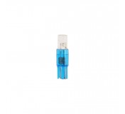 Автолампа T5 (W2*4.6d) 1 LED FLAT BLUE 2лм   12V MEGAPOWER /10 /100