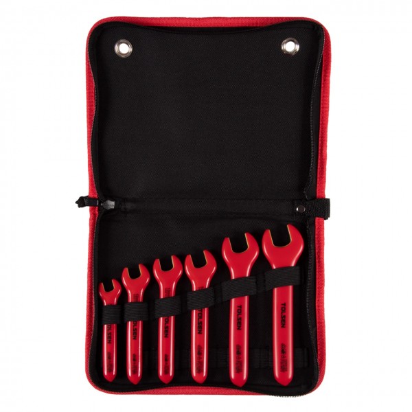Набор рожковых диэлектрических ключей, 10-19 мм, 6 предметов, в футляре на молнии TOLSEN TTV83606