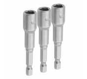 Набор головок для шуруповерта шестигранных 1/4, 8 мм, 65 мм, магнитных, 3 предмета TOLSEN TT77843