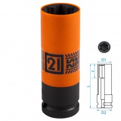 Головка для секретных болтов Hyundai, KIA ударная 1/2, 21 мм KING TONY 9BW4502