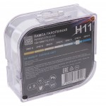 Автолампа H11 (55) PGJ19-2 BLUE WHITE 4300K  (бокс, 2шт) 12V MEGAPOWER /1/10 M-37033008
