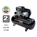 Масляный поршневой компрессор с ременным приводом 656 л/мин, 11 бар, 380В/4.0 кВт, 270 л WDK-92765