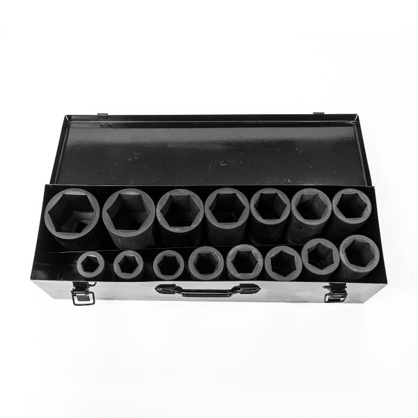 Набор головок ударных глубоких ROSSVIK 1", 22-60мм, L-110мм, 15 предметов ST240