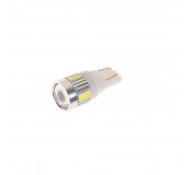 Автолампа T10W (W2,1x9,5d) 6 SMD 5630 WHITE 6000K 360лм 12V MEGAPOWER /10 /100 OLD