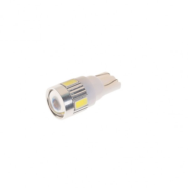 Автолампа T10W (W2,1x9,5d) 6 SMD 5630 WHITE 6000K 360лм 12V MEGAPOWER /10 /100 OLD M-10814W
