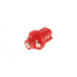 Автолампа T5 (W2*4.6d с патроном B8.5d) 1 SMD 3528  RED 8лм   12V MEGAPOWER /10 /100 M-50213R