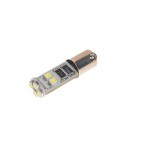 Автолампа T4W (BA9s) 8 SMD 3528 WHITE 6000K с блокиратором ошибок CANbus 150лм 12V MEGAPOWER /10 /100 OLD M-70223W