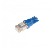 Автолампа T10W (W2,1x9,5d) 5 SMD 5050 BLUE 30лм 12V MEGAPOWER /10 /100 OLD