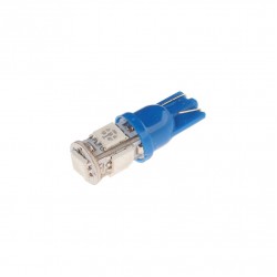 Автолампа T10W (W2,1x9,5d) 5 SMD 5050 BLUE 30лм 12V MEGAPOWER /10 /100 OLD