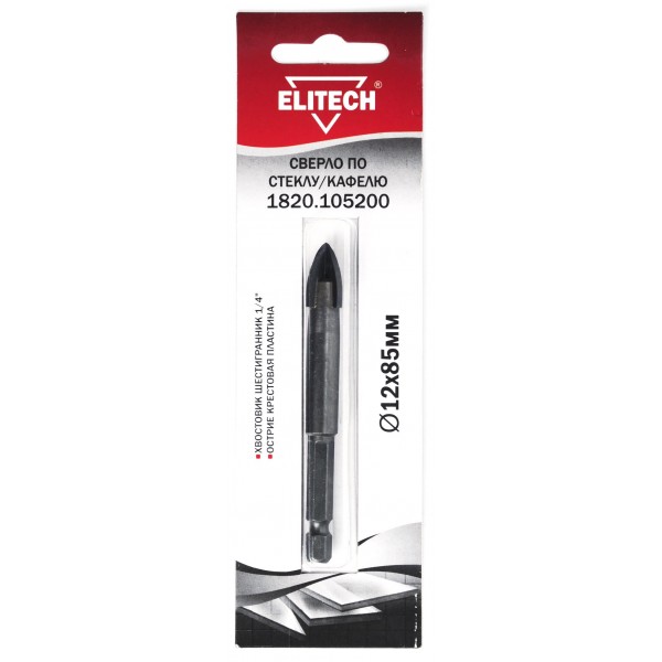 Сверло 12х85мм HEX1/4' стекло 1820.105200 193829