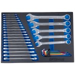 Тележка инструментальная 7 полок с набором инструментов, металлическая столешница OPT-717M