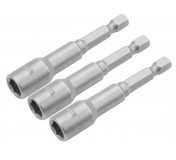 Набор головок для шуруповерта шестигранных 1/4, 6 мм, 65 мм, магнитных, 3 предмета TOLSEN TT77841